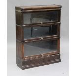 An early 20th century oak Globe Wernicke three-section glazed bookcase, height 115cm, width 86cm,