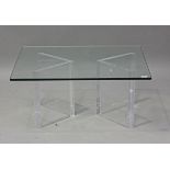 A modern Italian glass and perspex coffee table, possibly Tonelli 'Bacco' range, height 41cm, length