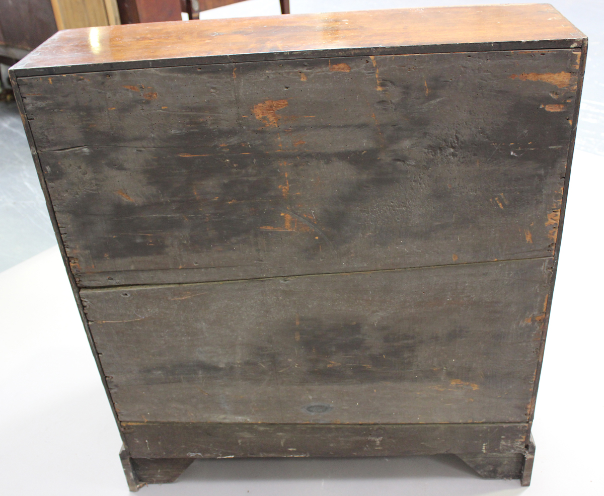 A George III mahogany bureau, the fall-front above four long drawers, on bracket feet, height 101cm, - Image 3 of 8