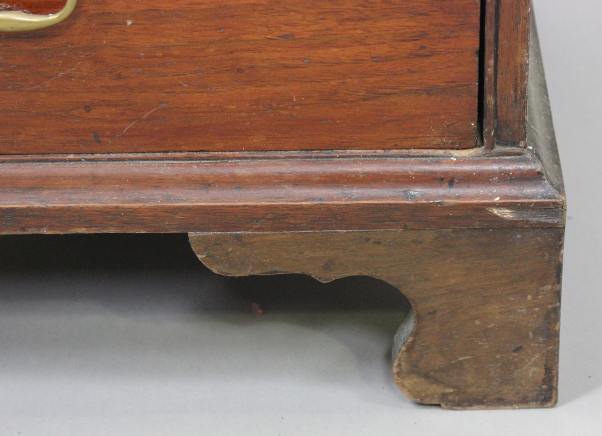 A George III mahogany bureau, the fall-front above four long drawers, on bracket feet, height 101cm, - Image 5 of 8