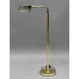 A Metalarte gilt brass floor lamp, designed by George Hansen, on a circular base, height 102cm (