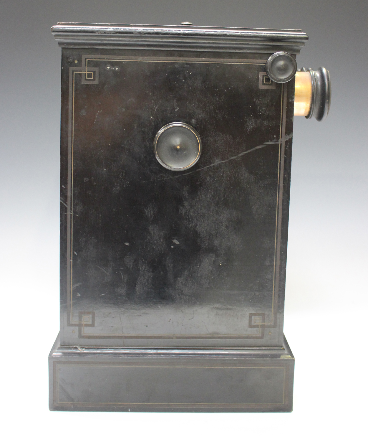 A late Victorian Aesthetic Movement ebonized stereoscopic viewer, containing a collection of mixed - Image 10 of 12