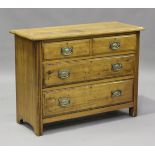 An Edwardian satin walnut chest of two short and two long drawers, height 81cm, width 106cm, depth