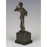 P. Klose - a late 19th/early 20th century Continental brown patinated cast bronze figure of a