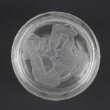 A Lalique L'Origan clear and frosted glass box and cover for Coty, first designed 1912, of