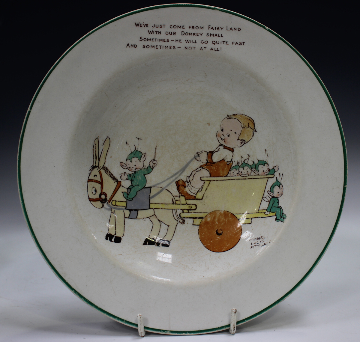 A Shelley Boo Boo three-piece nursery tea set, 1930s, designed by Mabel Lucie Attwell, comprising - Image 2 of 5