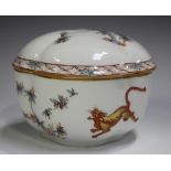 A quatrelobed porcelain jar and cover, probably Samson, late 19th century, painted in the Kakiemon