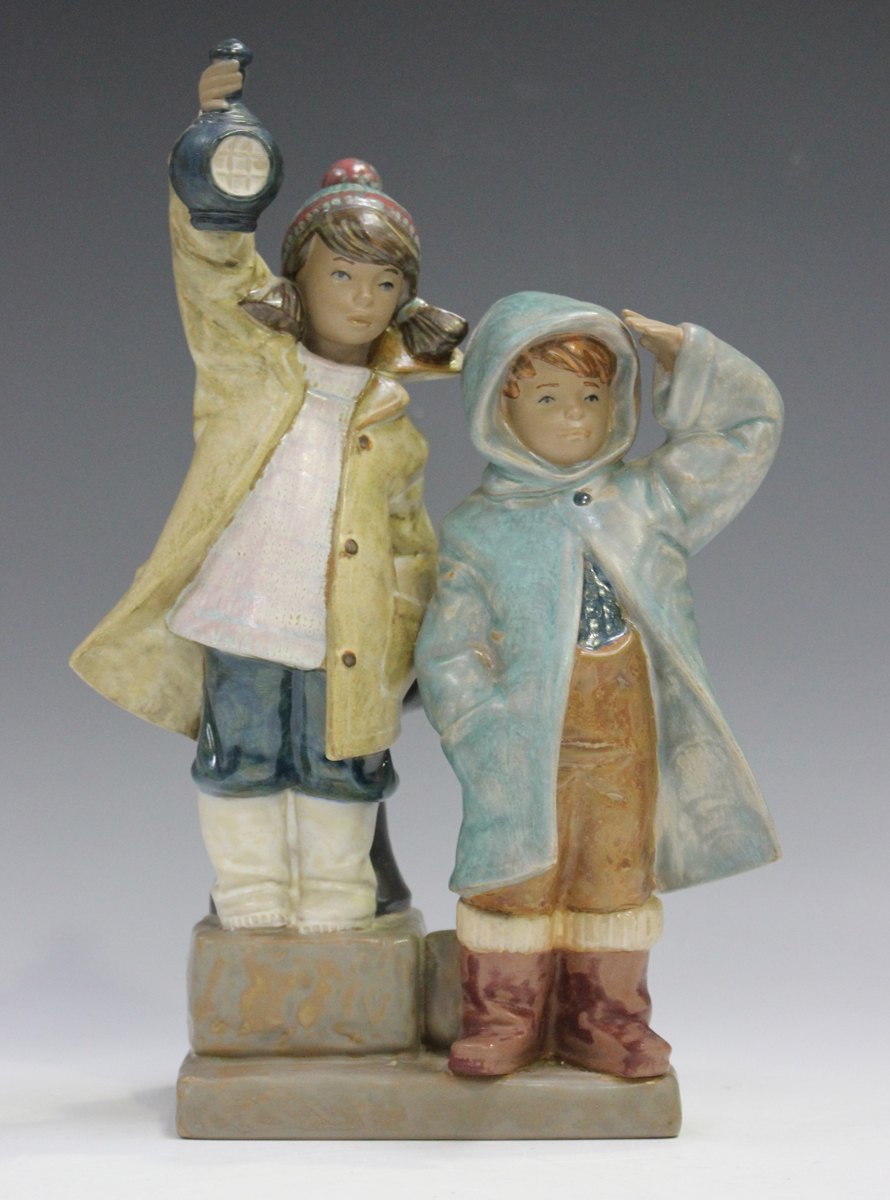 A Lladro Gres stoneware figure Ahoy There, No. 2173, height 26cm.Buyer’s Premium 29.4% (including