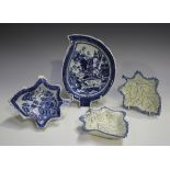 A pair of pearlware leaf shaped pickle dishes, late 18th/early 19th century, length 13.4cm,