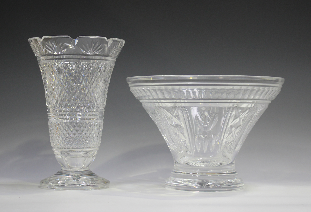 A Waterford Crystal Millennium series centrepiece bowl, diameter 27.5cm, together with a Waterford