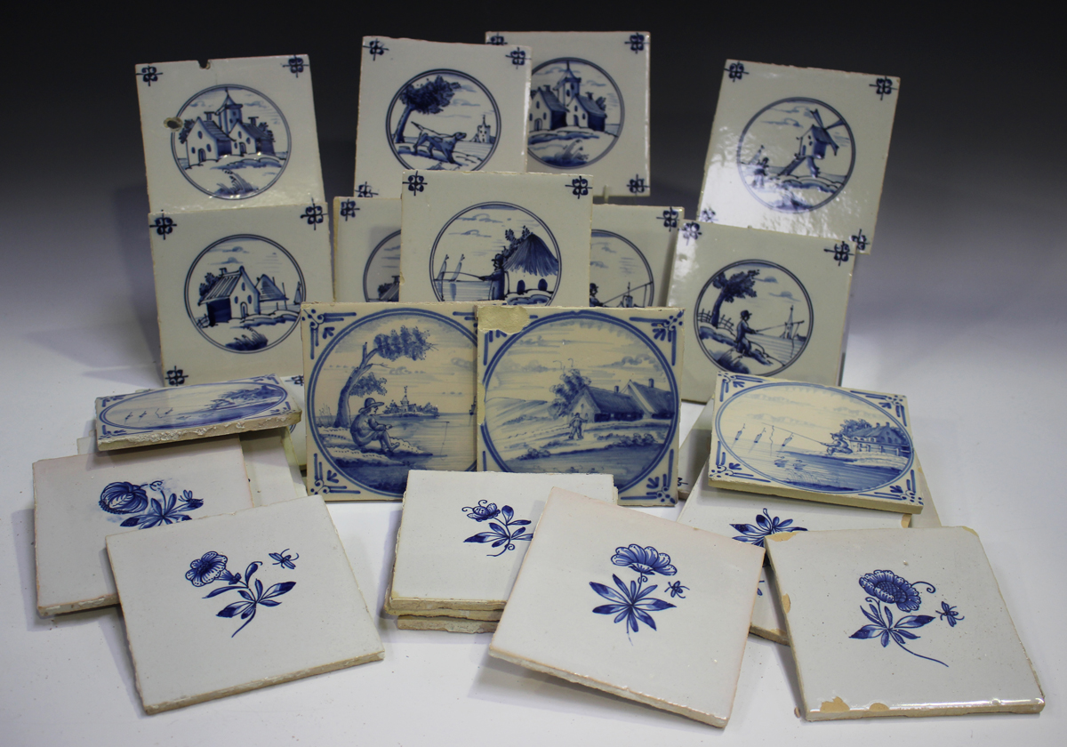 A group of approximately sixty Dutch Delft blue and white tiles, late 19th/early 20th century, - Image 4 of 4