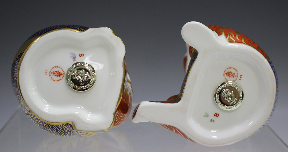 Three Royal Crown Derby Imari paperweights, comprising Honey Bear, circa 1993, Monkey and Baby, - Image 3 of 3