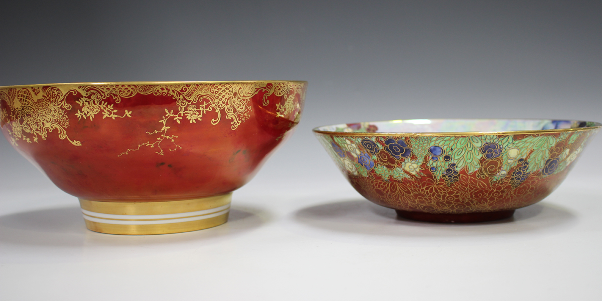 An Aynsley lustre bowl, early 20th century, decorated to the interior with butterflies amidst - Image 4 of 4