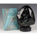 An Italian Dino Rosin Murano glass sculpture, contemporary, of abstract shape, the Calcedonia