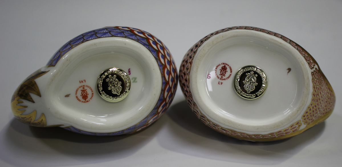 Six Royal Crown Derby Imari paperweights, comprising Siamese Cat and Kitten, Cat, Barn Owl, Hen - Image 4 of 4