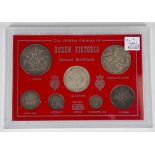Seven Victoria Jubilee Head silver coins, all 1887, comprising crown, double florin, half-crown,