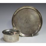 A George III silver oval burner and cover with reeded rim and central aperture, the top and side