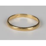 A 22ct gold plain wedding ring, London 1959, weight 2.4g, ring size approx Q.Buyer’s Premium 29.