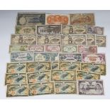A collection of Far Eastern banknotes, including Central Bank of China five hundred yuan 1936
