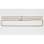 A 9ct gold multiple link neckchain on a sprung hook shaped clasp, weight 7.2g, length 46.5cm, and