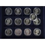 Thirteen Pobjoy Mint British Virgin Islands proof silver ten dollars coins, a part-set of twelve