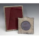 An early 20th century Continental silver and niello work rectangular photograph frame, unmarked,
