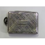 An early Victorian silver vinaigrette of rectangular outline, the exterior engraved with a tartan