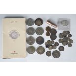 A group of British coins, comprising a George III crown 1819, further crowns, 1935, 1937, 1951,