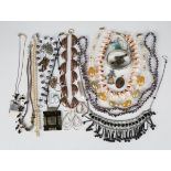 A group of silver and costume jewellery, including a pair of gilt fronted cut cornered rectangular
