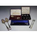 A pair of Edward VIII silver gilt coronation or anointing spoons, London 1936 by Reid & Sons, cased,