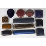 A collection of twelve jewellery and watch boxes and cases, including an Asprey leather circular