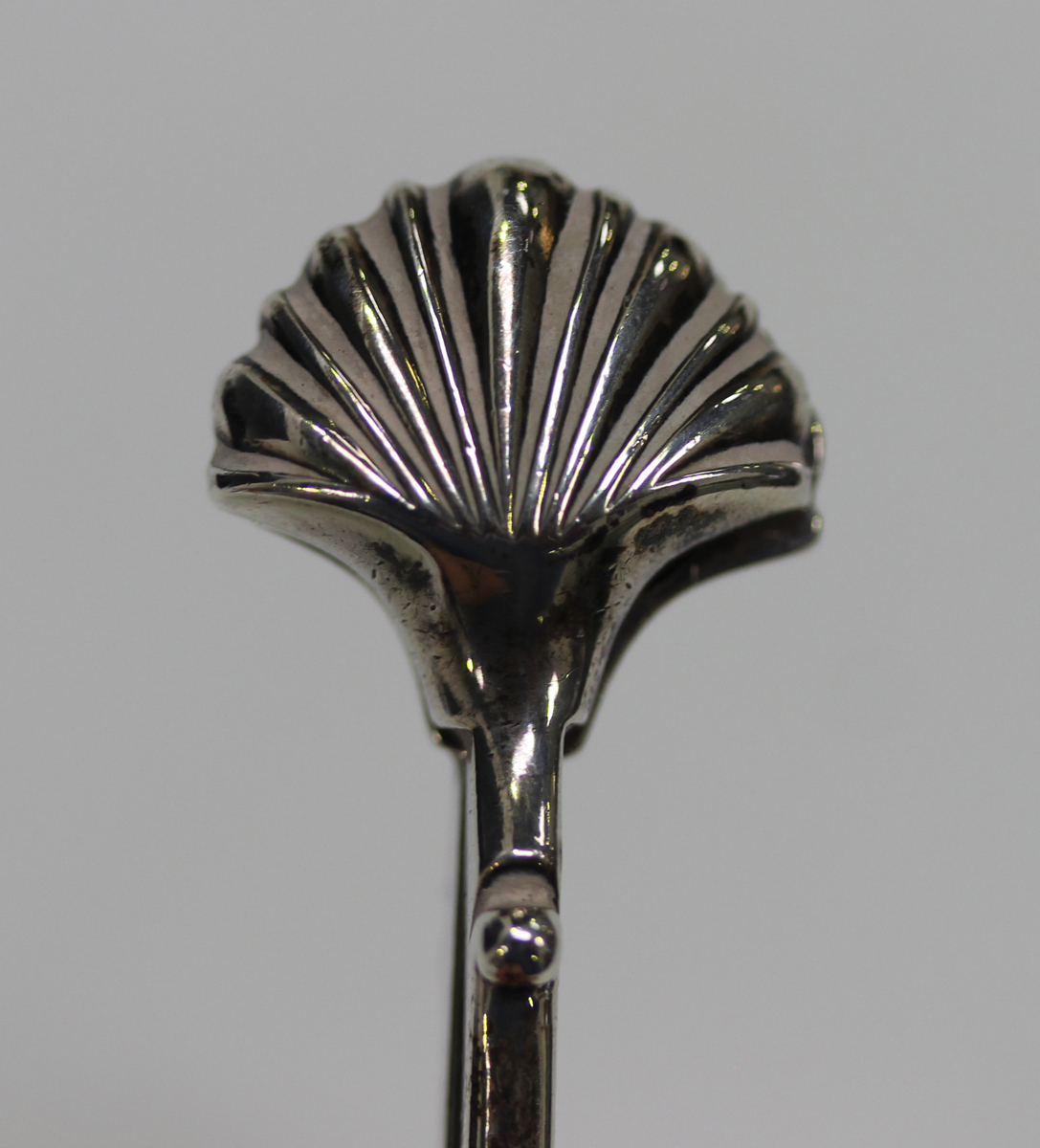 A George III silver punch ladle with shaped oval bowl and pouring lip, fitted with a twisted - Image 2 of 5