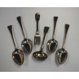Three George III silver Old English pattern tablespoons, London 1803 by Thomas Wallis II, together