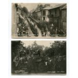 A collection of 12 mostly printed postcards relating to the Vanguard Motor Accident at Handcross,