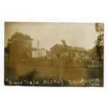 A photographic postcard titled 'Goods Train Mishap Billingshurst, 1/10/12', showing a crane