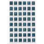 An 1858 2d blue stamp, plate 9 reconstruction 240 stamps clean used, high catalogue value.Buyer’s