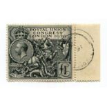 A Great Britain 1929 PUC £1 black stamp, fine used marginal.Buyer’s Premium 29.4% (including VAT @