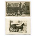 A photographic advertising postcard for Dodd & Son Van Builders, Shoreham-by-Sea, with a girl