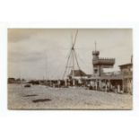 A collection of approximately 52 postcards of Shoreham beach and bungalow town, Sussex, including