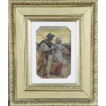 Newlyn School - A Man and Woman carrying Agricultural Implements at Dusk, oil on canvas,