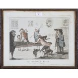 After Henry Bunbury - 'The Billiard Table', 18th century stipple engraving with later hand-colouring