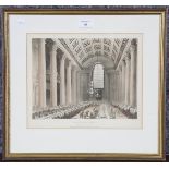 Thomas Rowlandson and Augustus Pugin - 'Egyptian Hall, Mansion House', etching with aquatint,