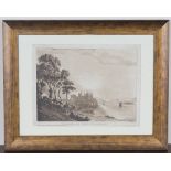 Paul Sandby - 'Conway in the County of Caernarvon', sepia etching, published 1776, 24cm x 32cm,