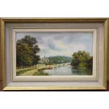 J. Lewis - Views of the Thames, three early 20th century oils on canvas, all signed, each 16cm x