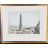 W. Walton, after C. Head - 'Cleopatra's Needle with Part of Alexandria, taken from the North', stone