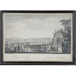 Jacques Rigaud and Bernard Baron - 'View from Gibbs's Building' (Stowe, Buckinghamshire), etching