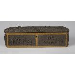 A 19th century French electrotype and gilt brass rectangular casket, stamped 'T&E Paris', the hinged