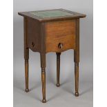 An Edwardian Arts and Crafts oak tile-topped occasional table, probably by Liberty & Co, the top
