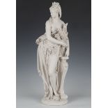 A modern reconstituted marble figure of a classical maiden by Sculptured Arts Studio, modelled after