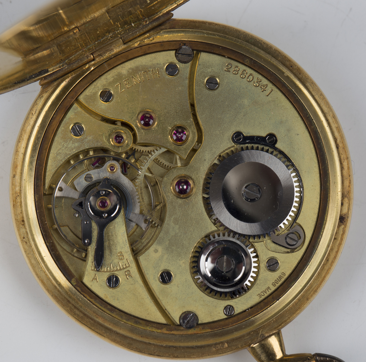 A Zenith 18ct gold cased keyless wind open-faced gentleman's dress pocket watch, the signed and - Image 4 of 4